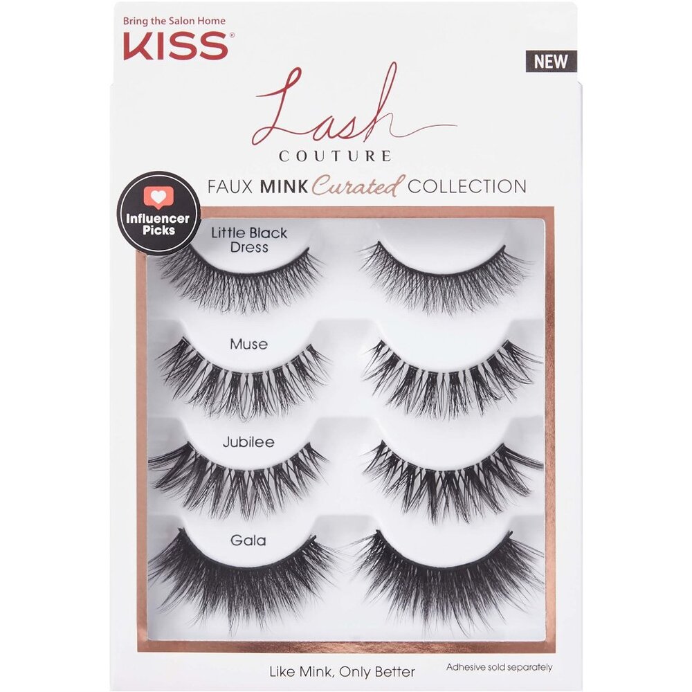 Kiss lash Couture Faux Mink Curated Collection Eyelashes / 4 Pairs